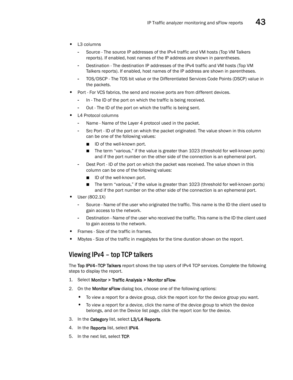 Viewing ipv4 – top tcp talkers | Brocade Network Advisor SAN + IP User Manual v12.3.0 User Manual | Page 1785 / 2702