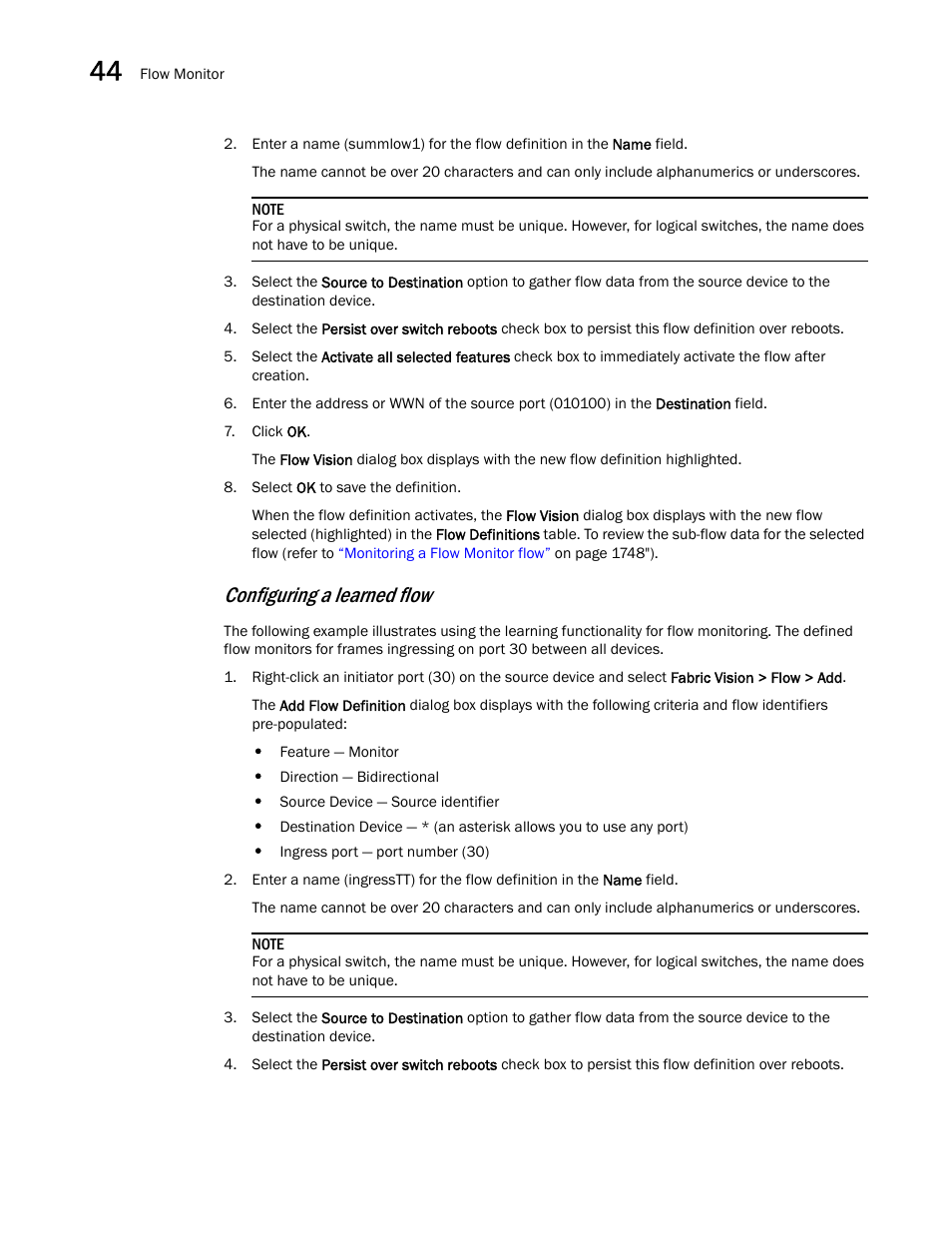 Configuring a learned flow | Brocade Network Advisor SAN + IP User Manual v12.3.0 User Manual | Page 1826 / 2702