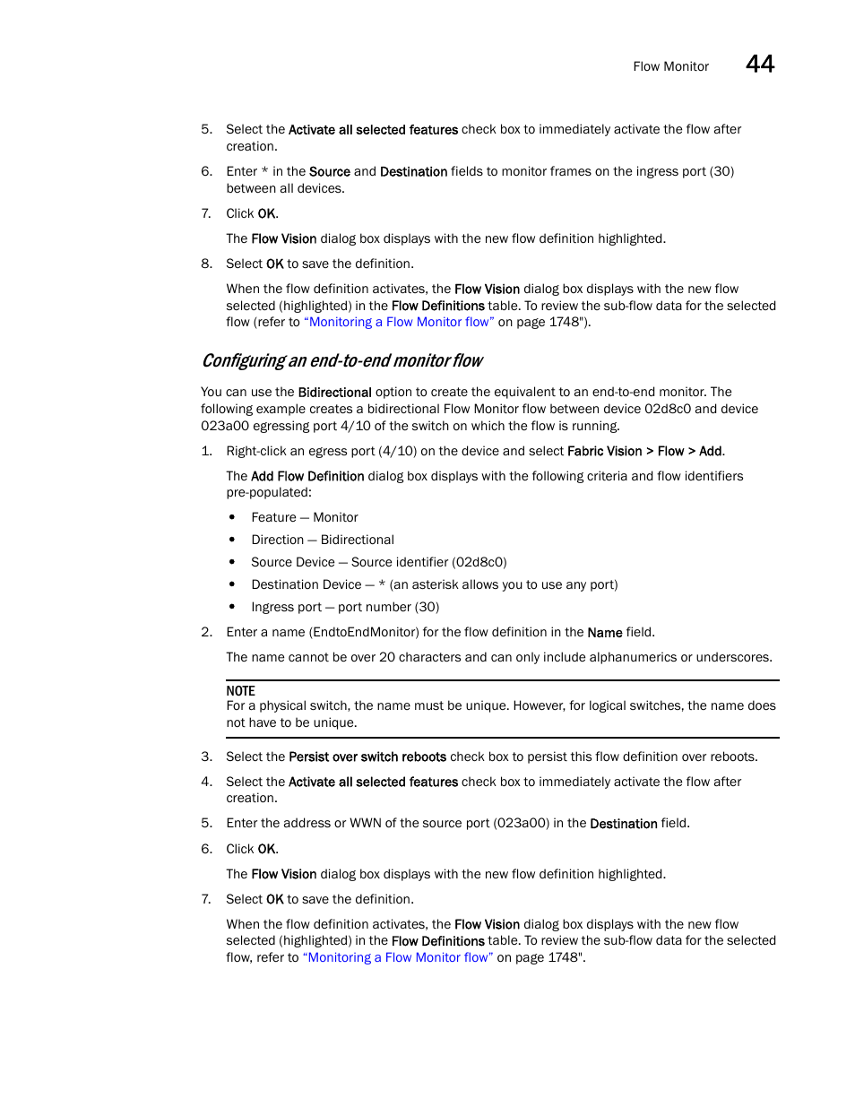Configuring an end-to-end monitor flow | Brocade Network Advisor SAN + IP User Manual v12.3.0 User Manual | Page 1827 / 2702