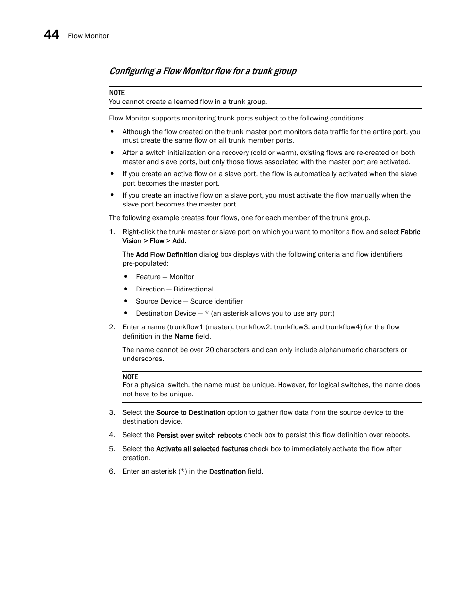Configuring a flow monitor flow for a trunk group | Brocade Network Advisor SAN + IP User Manual v12.3.0 User Manual | Page 1830 / 2702