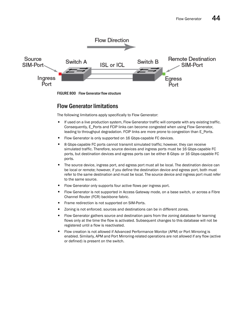 Flow generator limitations, Figure 800 | Brocade Network Advisor SAN + IP User Manual v12.3.0 User Manual | Page 1849 / 2702
