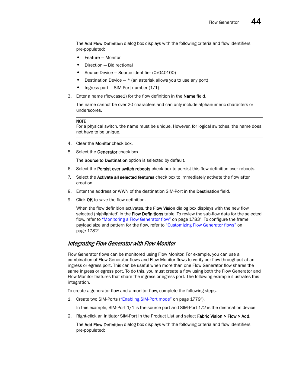 Integrating flow generator with flow monitor | Brocade Network Advisor SAN + IP User Manual v12.3.0 User Manual | Page 1859 / 2702