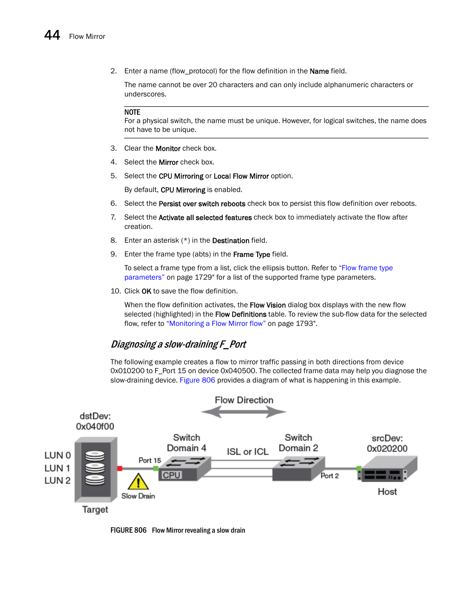 Diagnosing a slow-draining f_port | Brocade Network Advisor SAN + IP User Manual v12.3.0 User Manual | Page 1870 / 2702