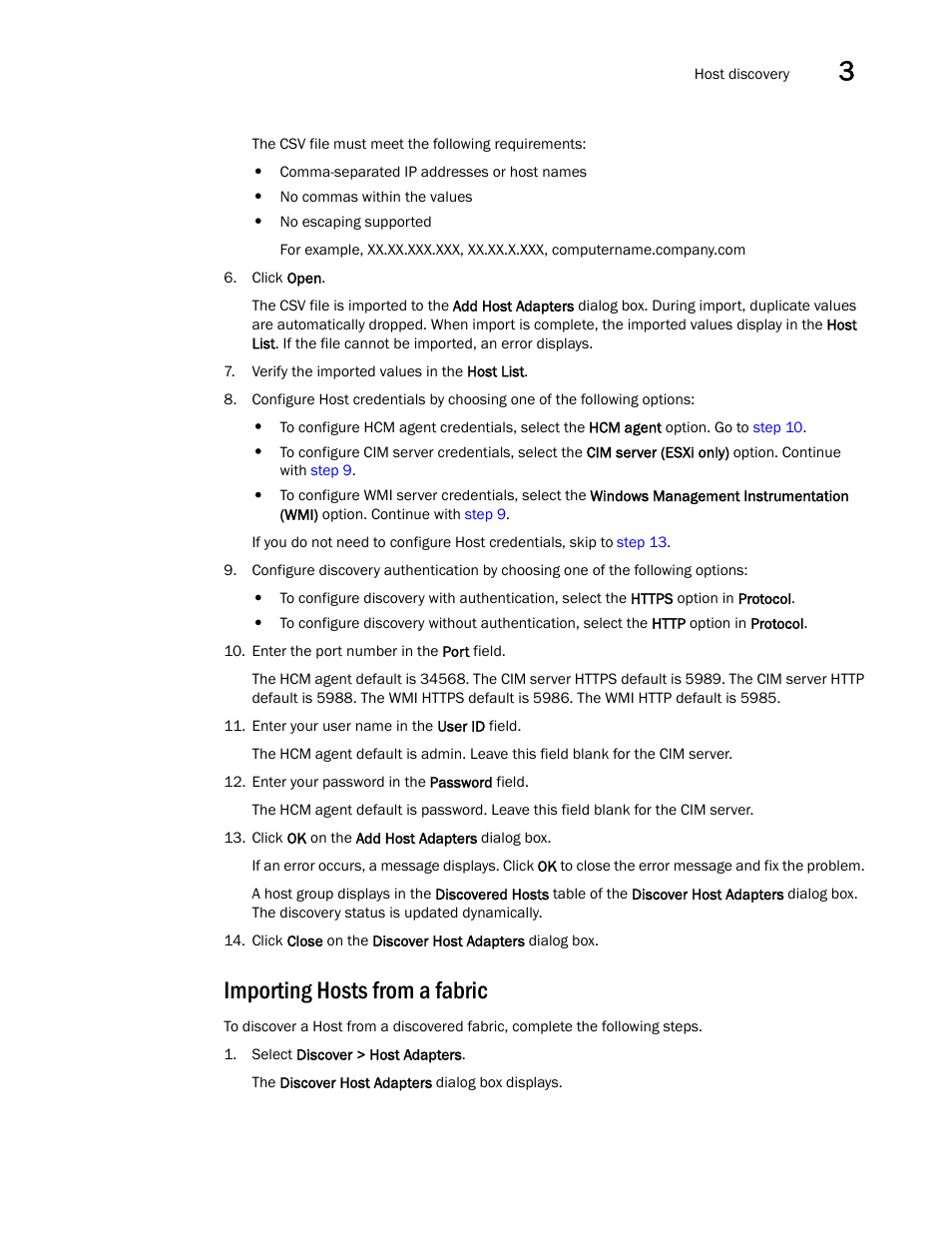 Importing hosts from a fabric | Brocade Network Advisor SAN + IP User Manual v12.3.0 User Manual | Page 193 / 2702