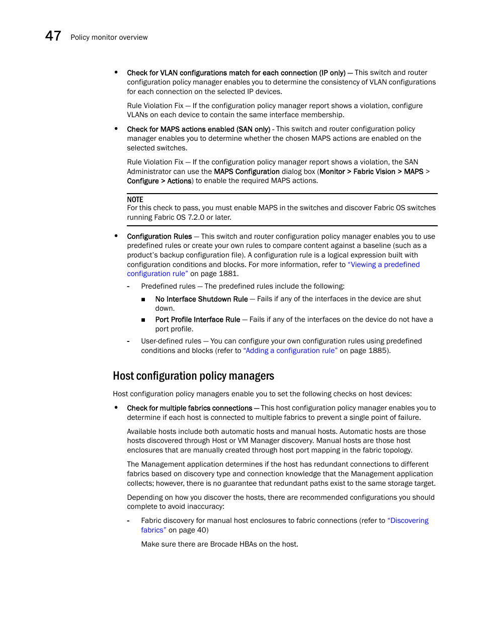 Host configuration policy managers | Brocade Network Advisor SAN + IP User Manual v12.3.0 User Manual | Page 1940 / 2702
