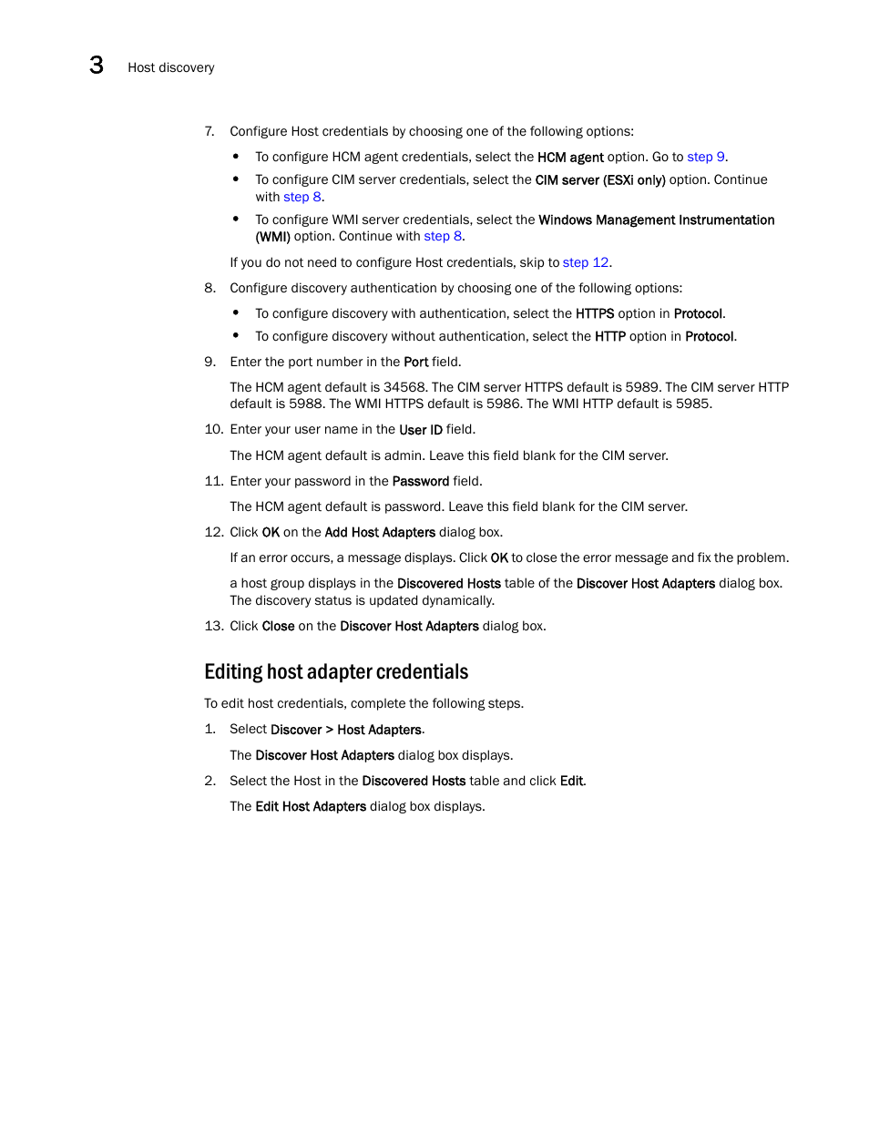 Editing host adapter credentials | Brocade Network Advisor SAN + IP User Manual v12.3.0 User Manual | Page 196 / 2702