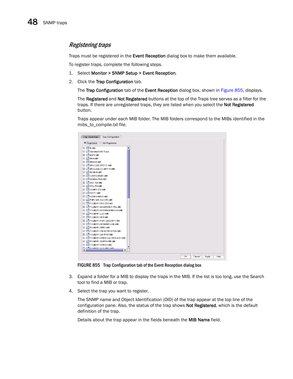 Registering traps | Brocade Network Advisor SAN + IP User Manual v12.3.0 User Manual | Page 1996 / 2702