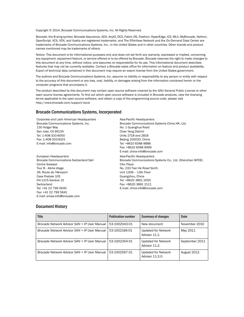 Brocade Network Advisor SAN + IP User Manual v12.3.0 User Manual | Page 2 / 2702