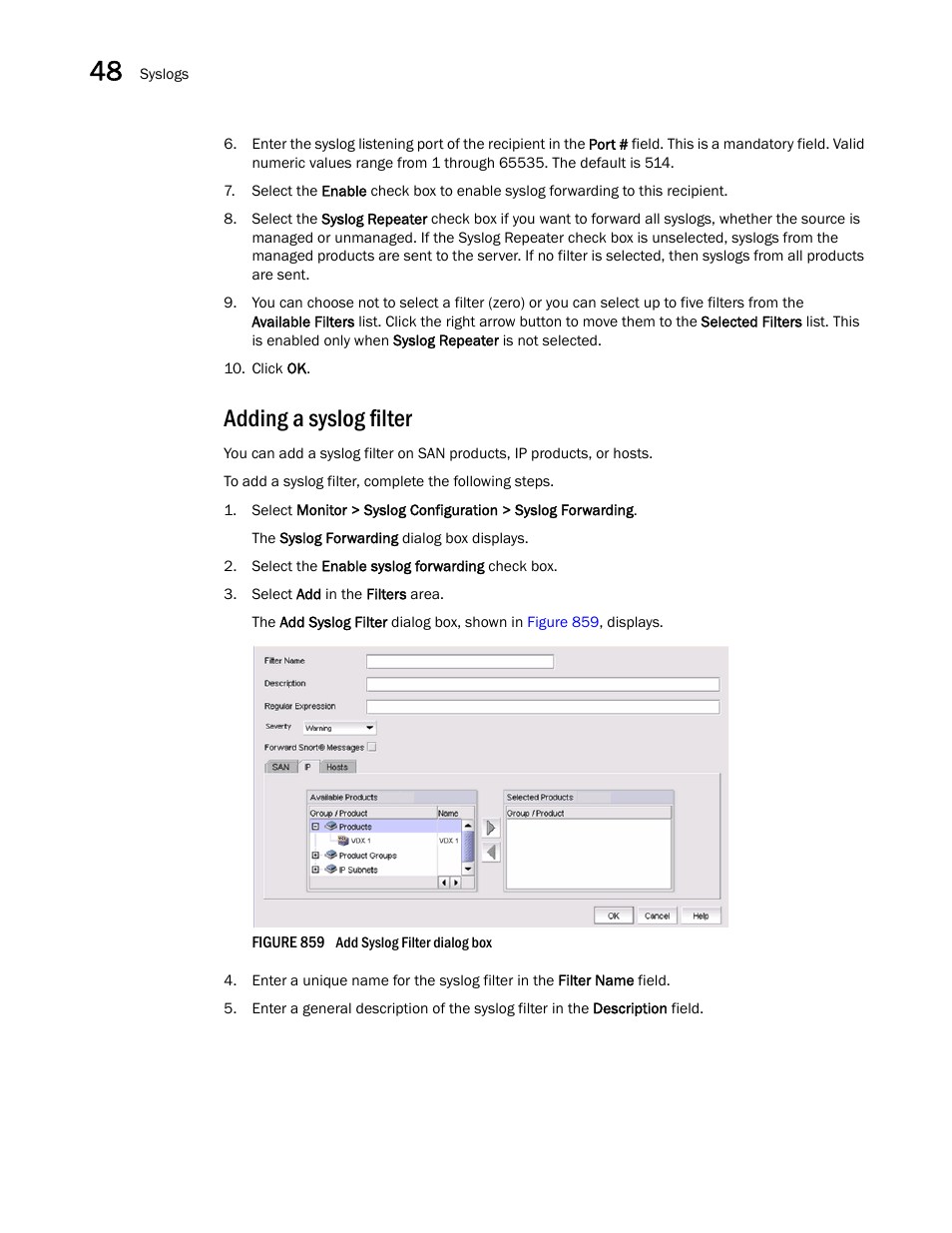 Adding a syslog filter | Brocade Network Advisor SAN + IP User Manual v12.3.0 User Manual | Page 2002 / 2702