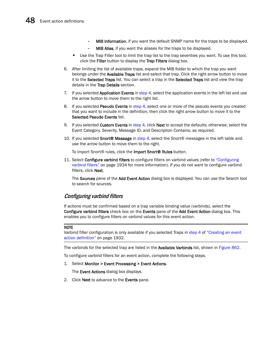 Configuring varbind filters | Brocade Network Advisor SAN + IP User Manual v12.3.0 User Manual | Page 2006 / 2702