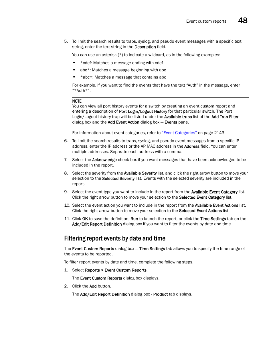 Filtering report events by date and time | Brocade Network Advisor SAN + IP User Manual v12.3.0 User Manual | Page 2037 / 2702