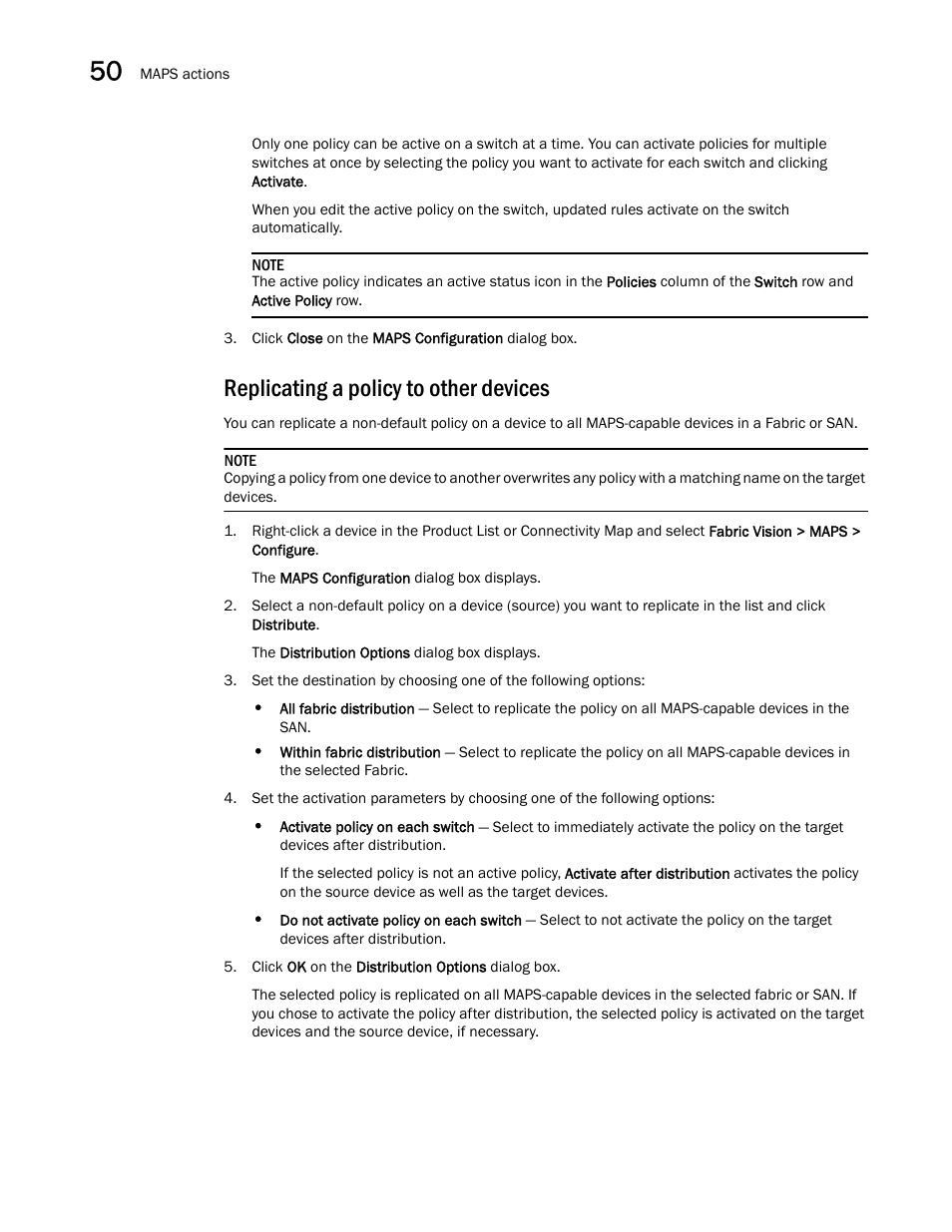 Replicating a policy to other devices | Brocade Network Advisor SAN + IP User Manual v12.3.0 User Manual | Page 2088 / 2702