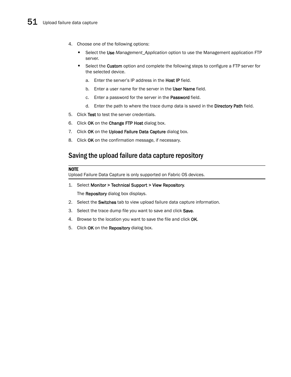 Saving the upload failure data capture repository | Brocade Network Advisor SAN + IP User Manual v12.3.0 User Manual | Page 2126 / 2702