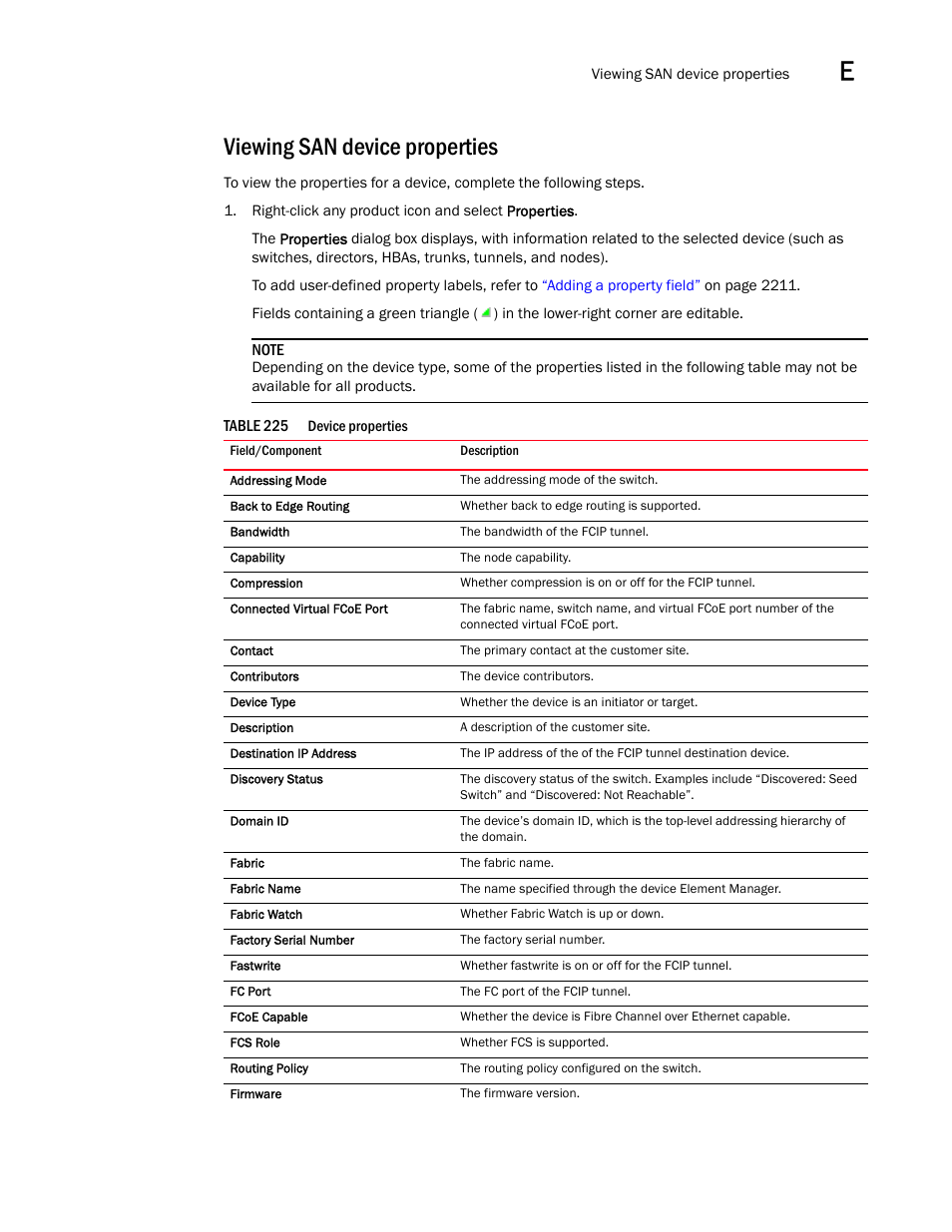 Viewing san device properties | Brocade Network Advisor SAN + IP User Manual v12.3.0 User Manual | Page 2253 / 2702