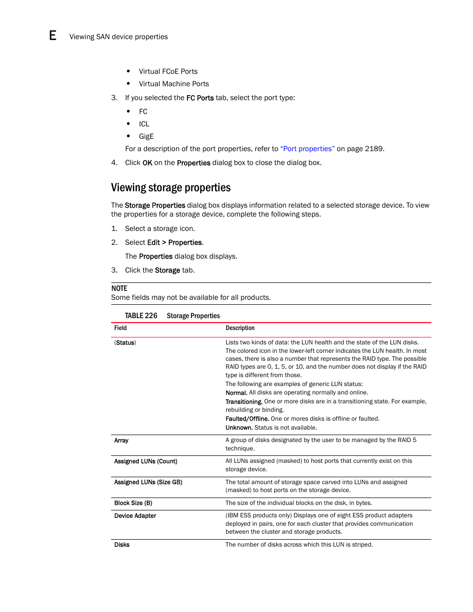 Viewing storage properties | Brocade Network Advisor SAN + IP User Manual v12.3.0 User Manual | Page 2256 / 2702