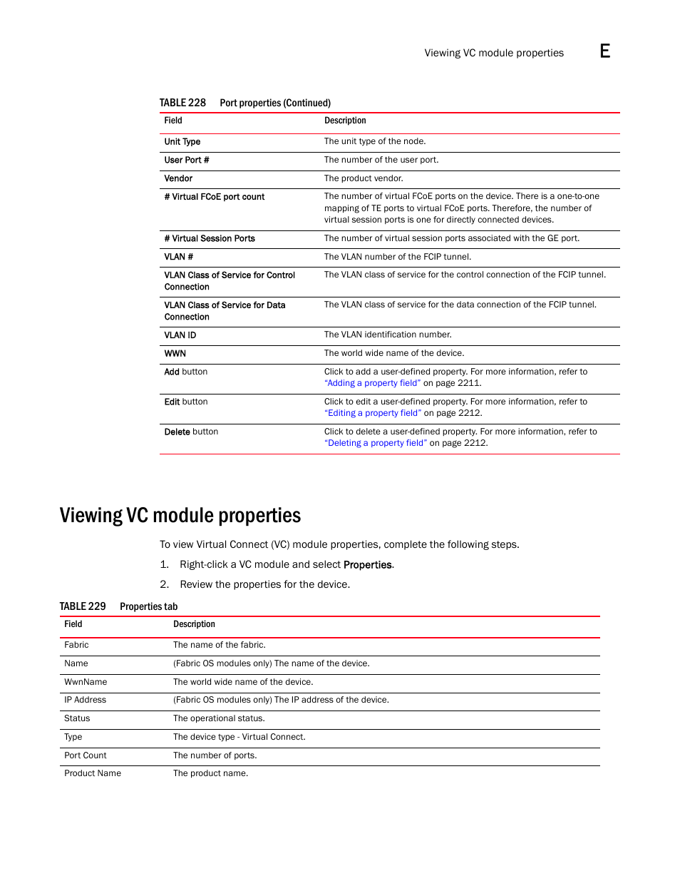 Viewing vc module properties, Viewing vc module properties 3 | Brocade Network Advisor SAN + IP User Manual v12.3.0 User Manual | Page 2265 / 2702