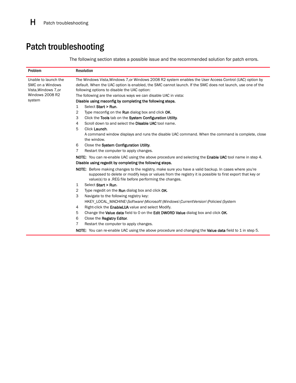 Patch troubleshooting, Patch troubleshooting 8 | Brocade Network Advisor SAN + IP User Manual v12.3.0 User Manual | Page 2320 / 2702