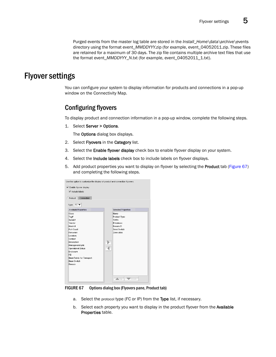 Flyover settings, Configuring flyovers | Brocade Network Advisor SAN + IP User Manual v12.3.0 User Manual | Page 245 / 2702