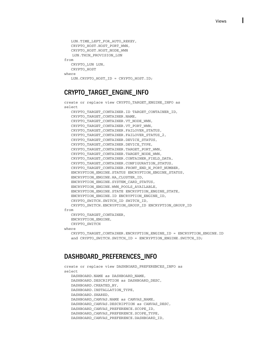 Crypto_target_engine_info, Dashboard_preferences_info | Brocade Network Advisor SAN + IP User Manual v12.3.0 User Manual | Page 2575 / 2702