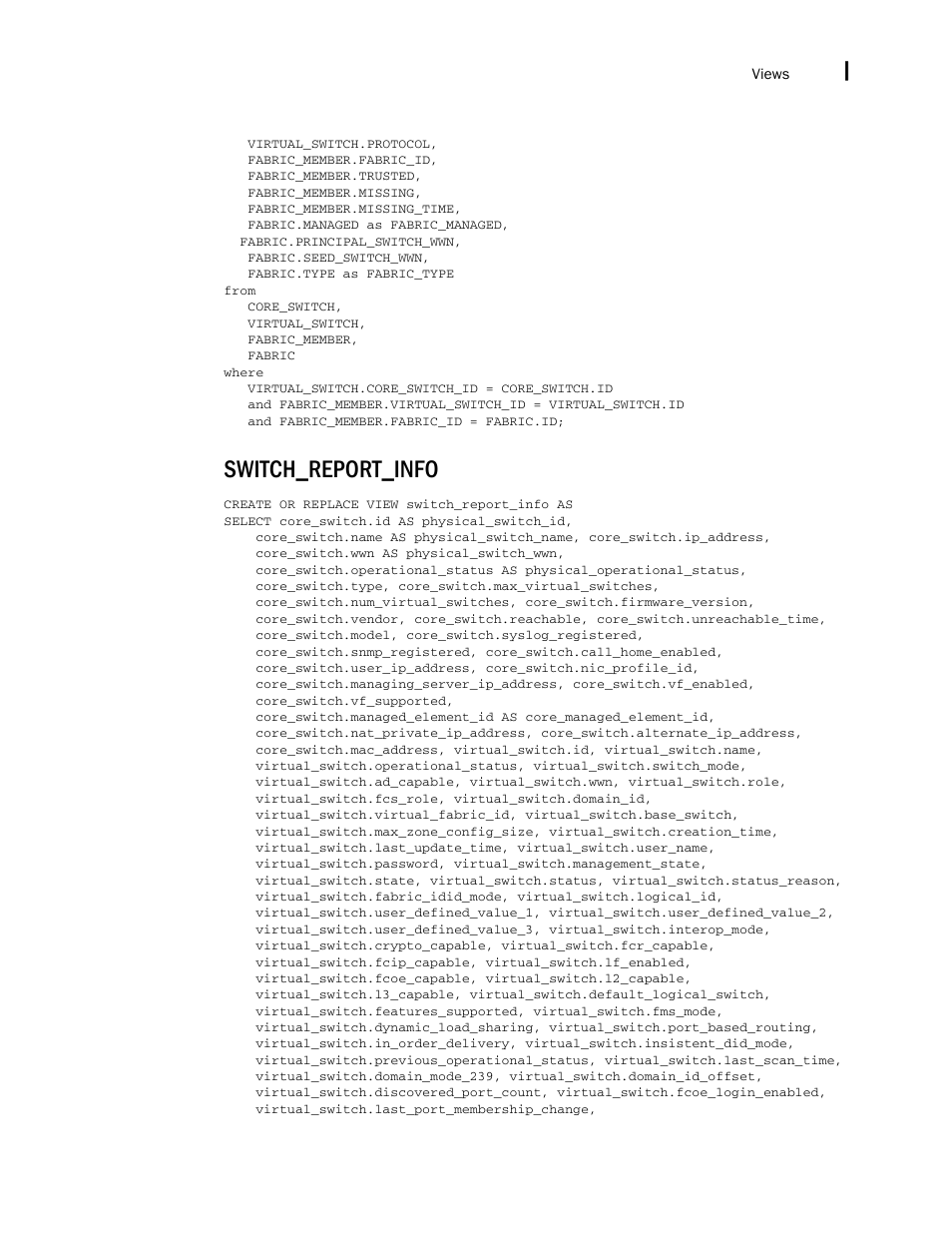 Switch_report_info | Brocade Network Advisor SAN + IP User Manual v12.3.0 User Manual | Page 2583 / 2702