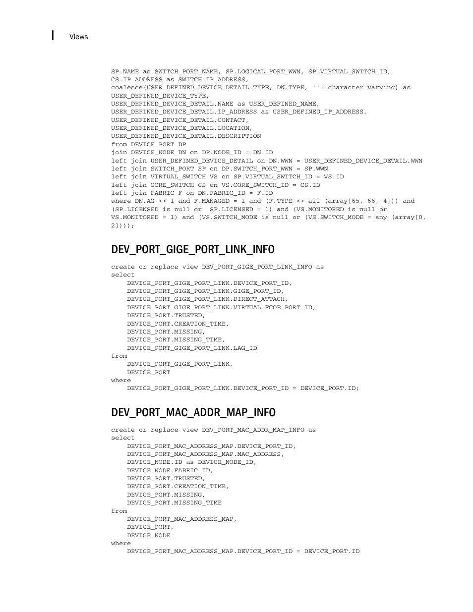 Dev_port_gige_port_link_info, Dev_port_mac_addr_map_info | Brocade Network Advisor SAN + IP User Manual v12.3.0 User Manual | Page 2590 / 2702