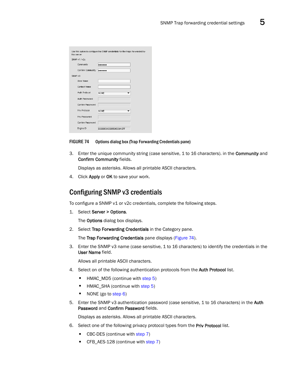 Configuring snmp v3 credentials | Brocade Network Advisor SAN + IP User Manual v12.3.0 User Manual | Page 261 / 2702