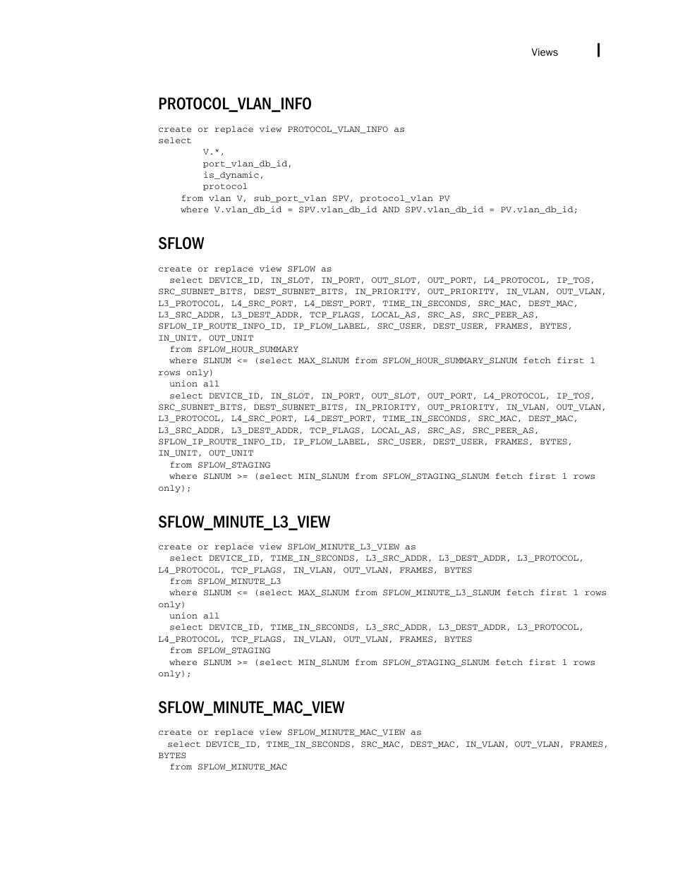 Protocol_vlan_info, Sflow, Sflow_minute_l3_view | Sflow_minute_mac_view | Brocade Network Advisor SAN + IP User Manual v12.3.0 User Manual | Page 2633 / 2702
