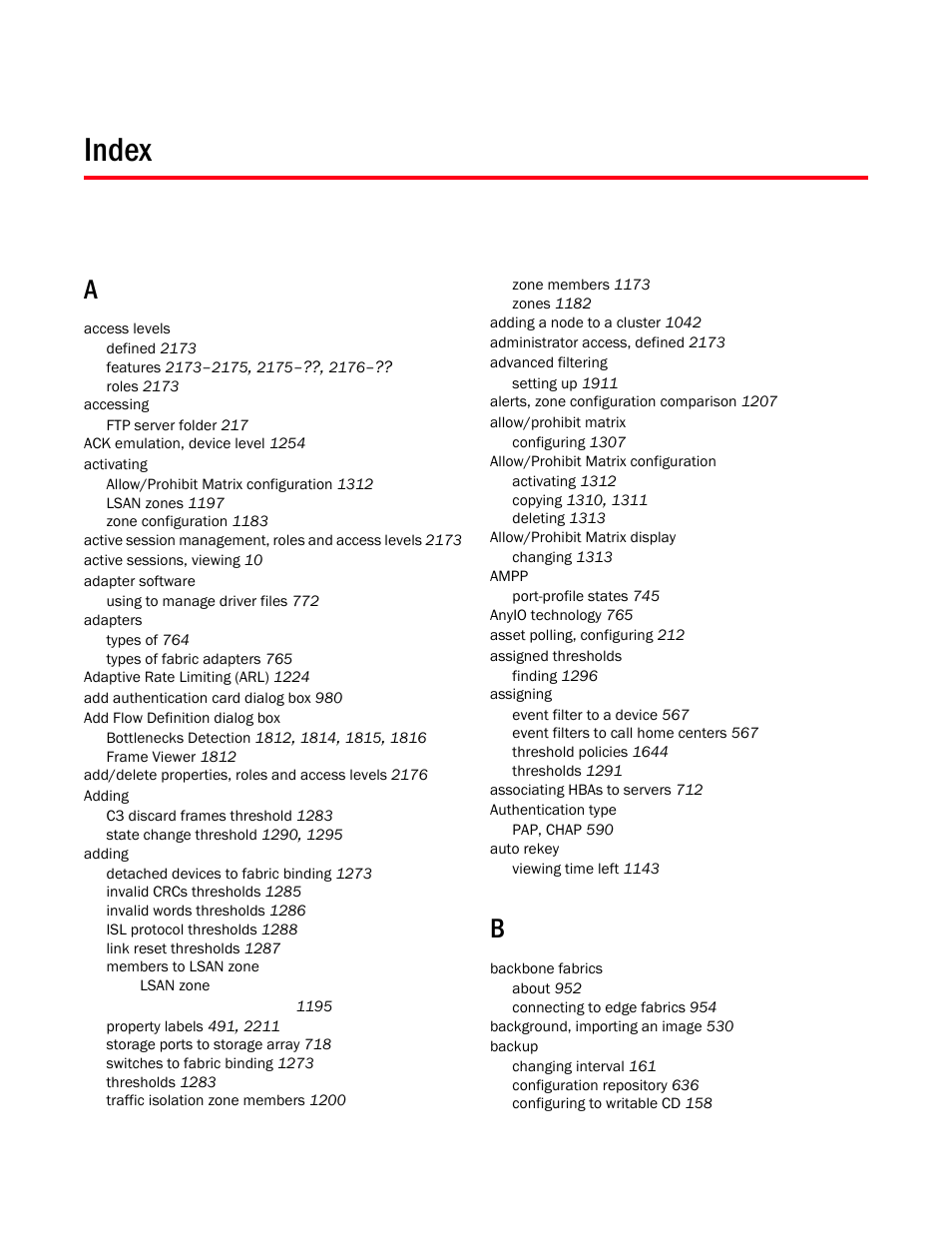 Index | Brocade Network Advisor SAN + IP User Manual v12.3.0 User Manual | Page 2681 / 2702