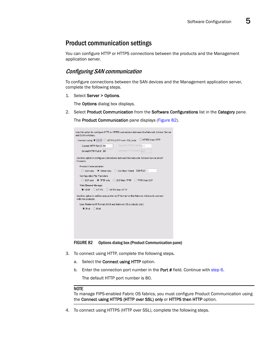 Product communication settings, Product, Communication settings | Configuring san communication | Brocade Network Advisor SAN + IP User Manual v12.3.0 User Manual | Page 285 / 2702