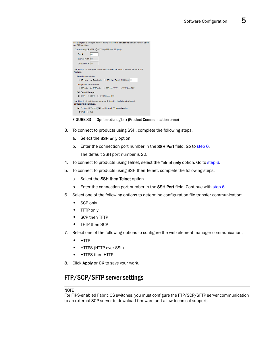 Ftp/scp/sftp server settings | Brocade Network Advisor SAN + IP User Manual v12.3.0 User Manual | Page 287 / 2702