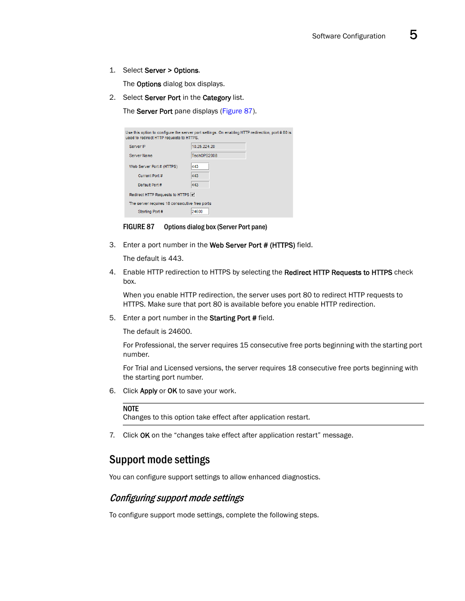Support mode settings, Configuring support mode settings | Brocade Network Advisor SAN + IP User Manual v12.3.0 User Manual | Page 293 / 2702