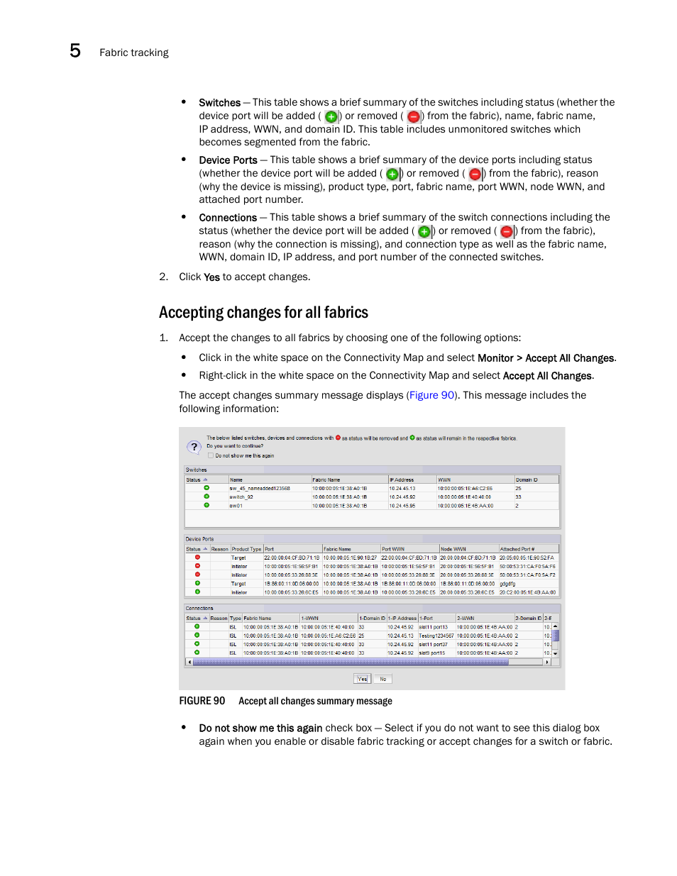 Accepting changes for all fabrics | Brocade Network Advisor SAN + IP User Manual v12.3.0 User Manual | Page 298 / 2702