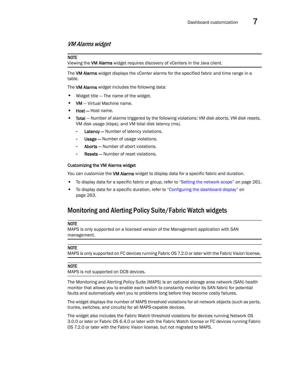 Vm alarms widget | Brocade Network Advisor SAN + IP User Manual v12.3.0 User Manual | Page 349 / 2702