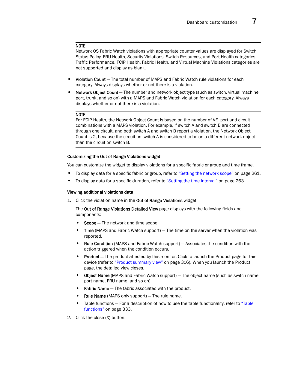 Viewing additional violations data | Brocade Network Advisor SAN + IP User Manual v12.3.0 User Manual | Page 351 / 2702