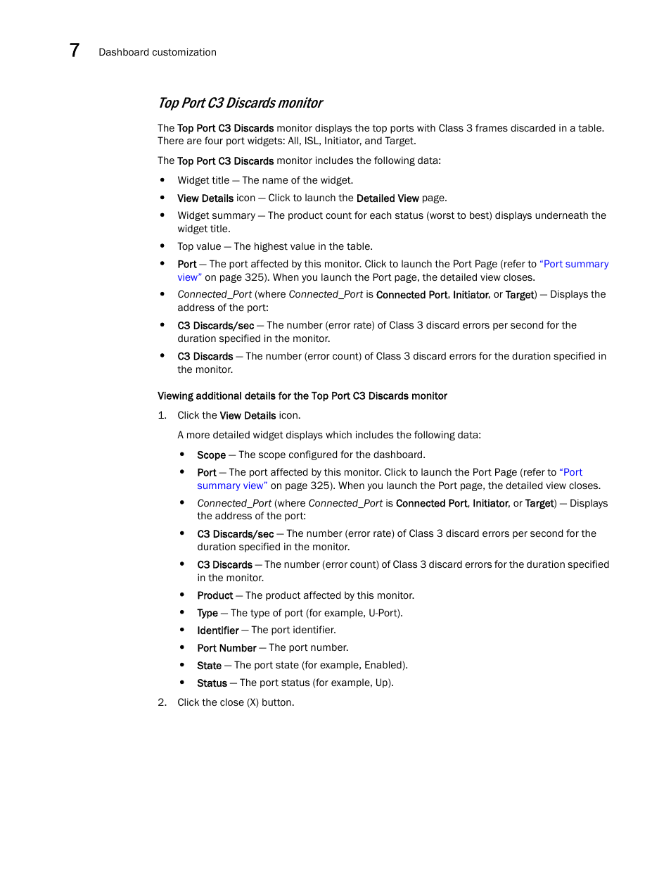 Top port c3 discards monitor | Brocade Network Advisor SAN + IP User Manual v12.3.0 User Manual | Page 356 / 2702