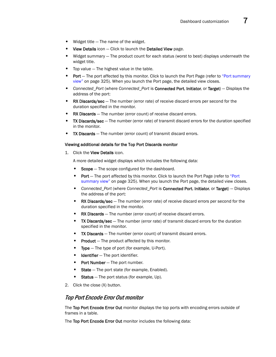 Top port encode error out monitor | Brocade Network Advisor SAN + IP User Manual v12.3.0 User Manual | Page 359 / 2702