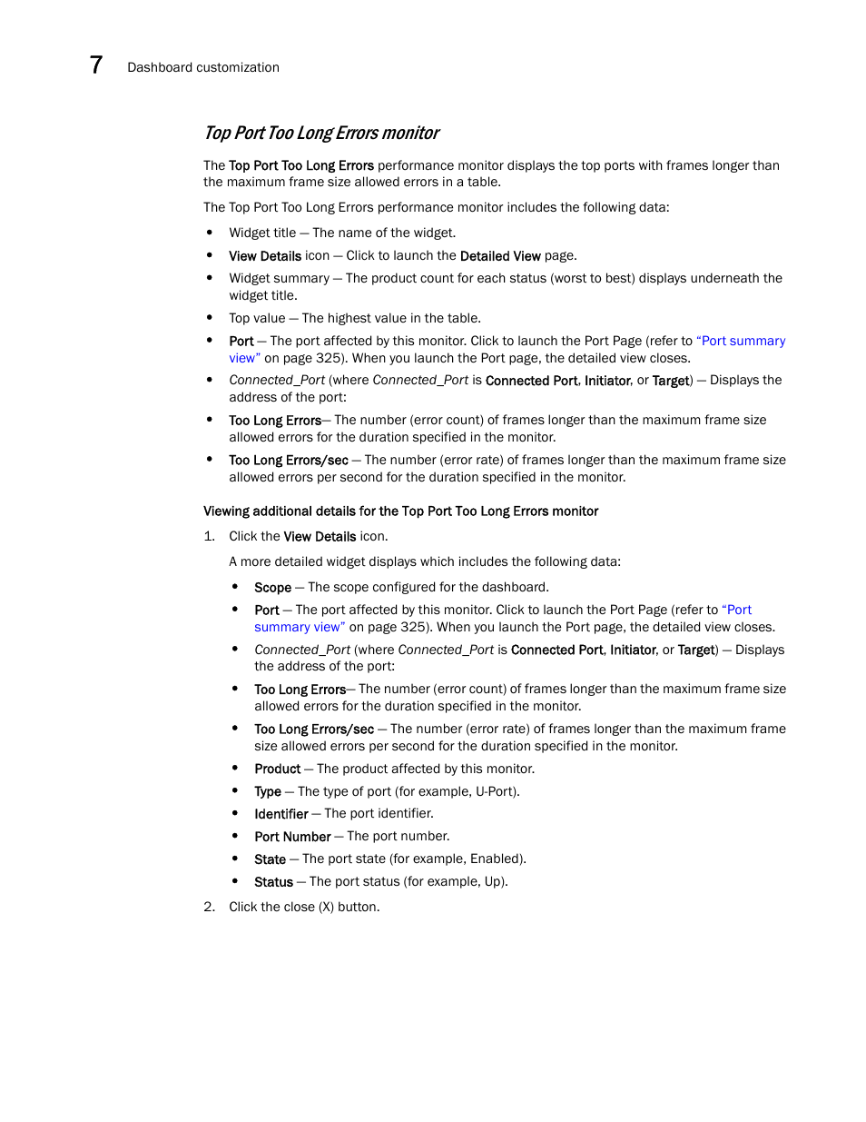 Top port too long errors monitor | Brocade Network Advisor SAN + IP User Manual v12.3.0 User Manual | Page 368 / 2702