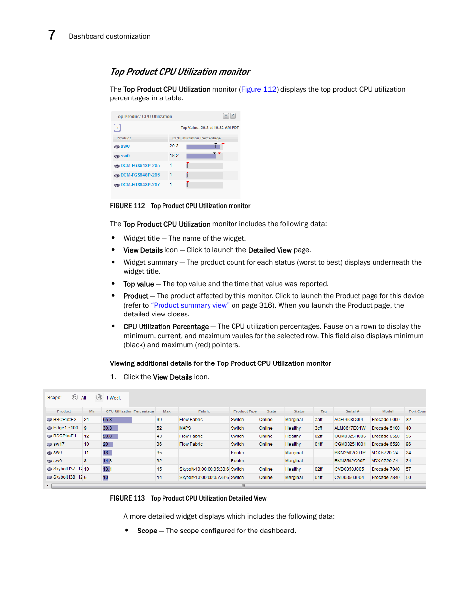 Top product cpu utilization monitor | Brocade Network Advisor SAN + IP User Manual v12.3.0 User Manual | Page 374 / 2702