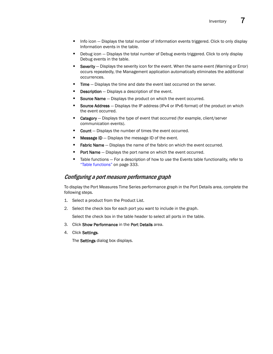 Configuring a port measure performance graph | Brocade Network Advisor SAN + IP User Manual v12.3.0 User Manual | Page 393 / 2702