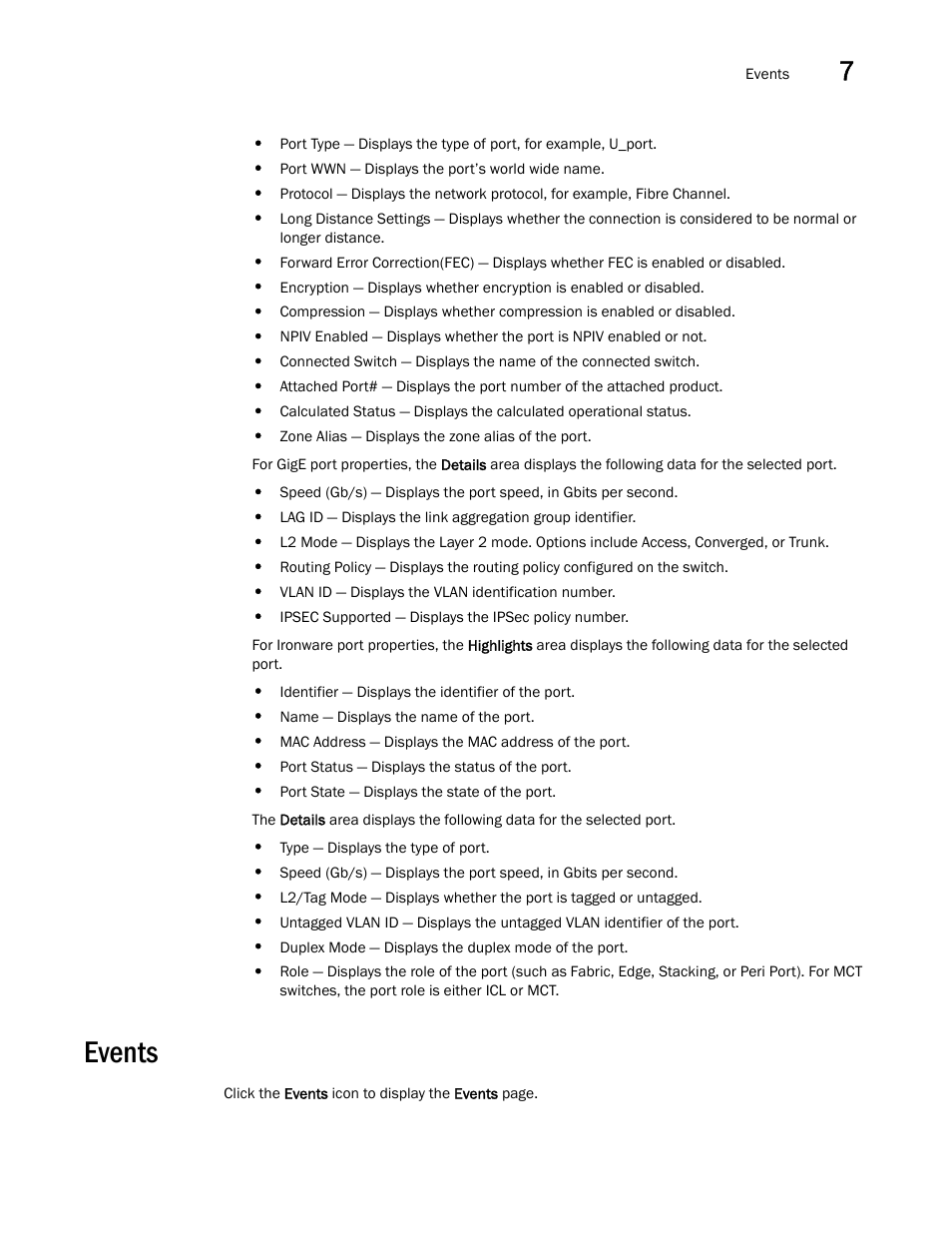 Events | Brocade Network Advisor SAN + IP User Manual v12.3.0 User Manual | Page 403 / 2702
