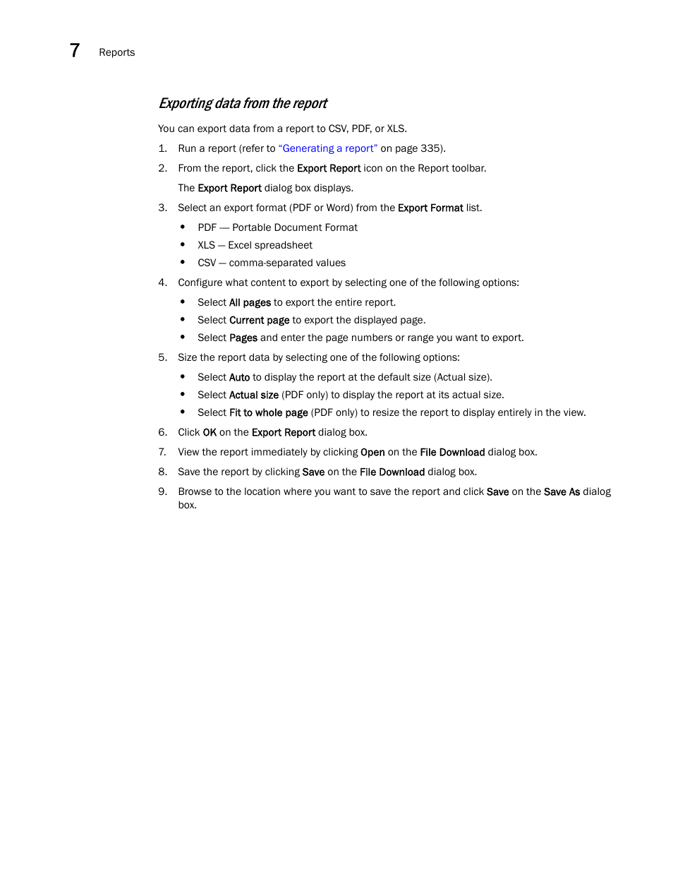 Exporting data from the report | Brocade Network Advisor SAN + IP User Manual v12.3.0 User Manual | Page 434 / 2702