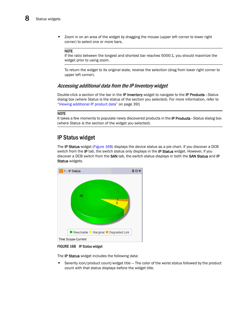 Ip status widget | Brocade Network Advisor SAN + IP User Manual v12.3.0 User Manual | Page 462 / 2702