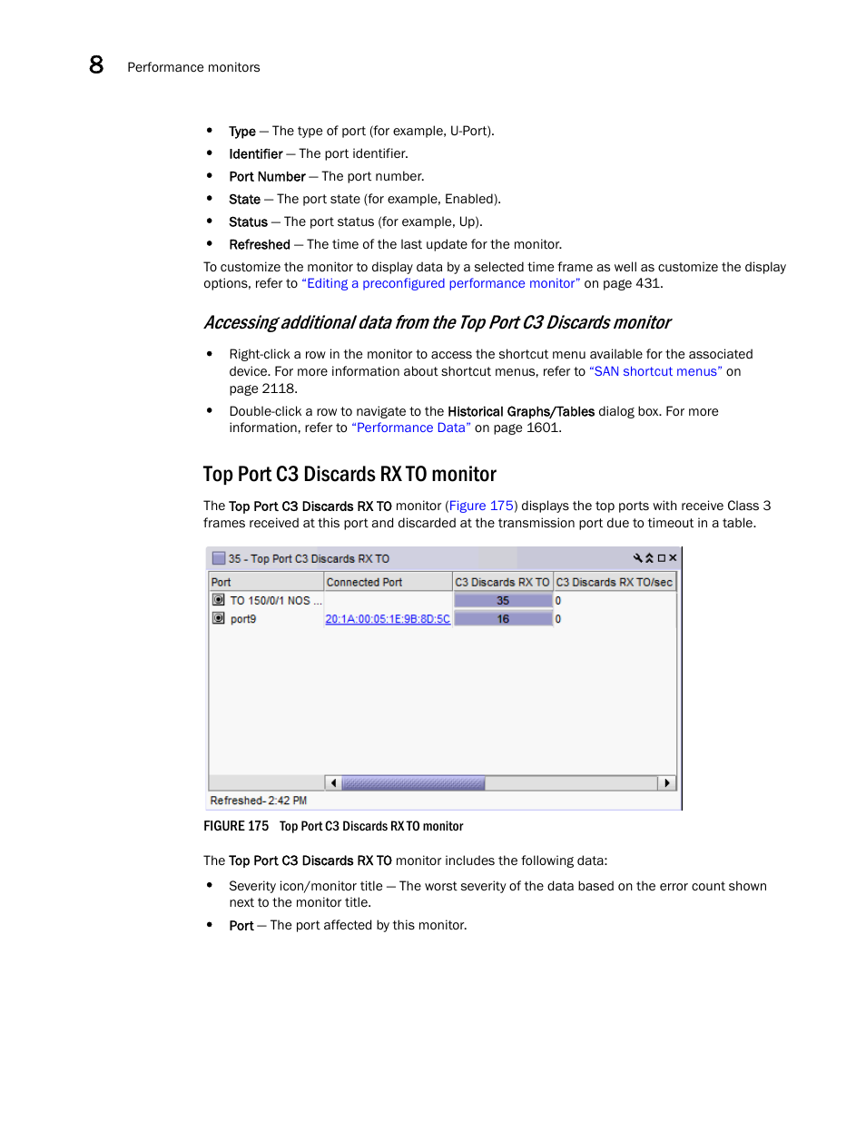 Top port c3 discards rx to monitor | Brocade Network Advisor SAN + IP User Manual v12.3.0 User Manual | Page 478 / 2702