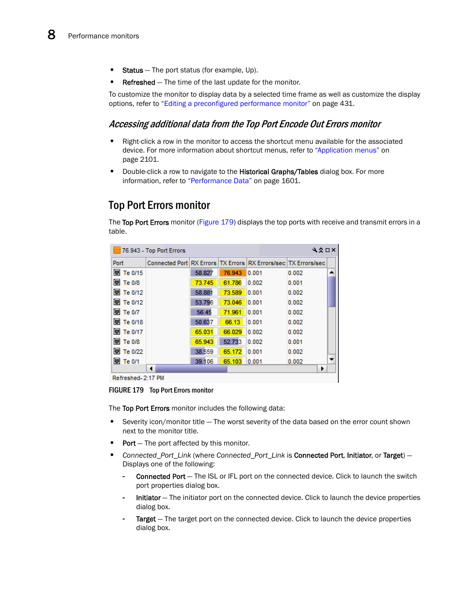 Top port errors monitor | Brocade Network Advisor SAN + IP User Manual v12.3.0 User Manual | Page 484 / 2702