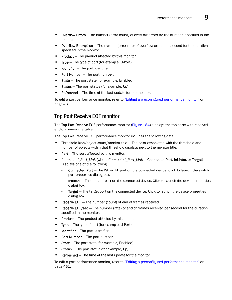 Top port receive eof monitor | Brocade Network Advisor SAN + IP User Manual v12.3.0 User Manual | Page 489 / 2702