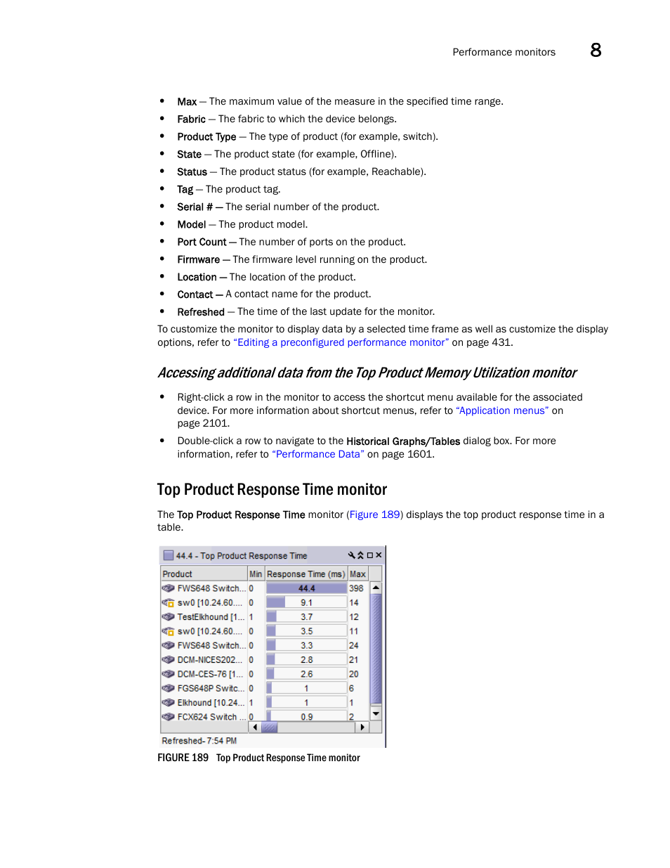 Top product response time monitor | Brocade Network Advisor SAN + IP User Manual v12.3.0 User Manual | Page 499 / 2702