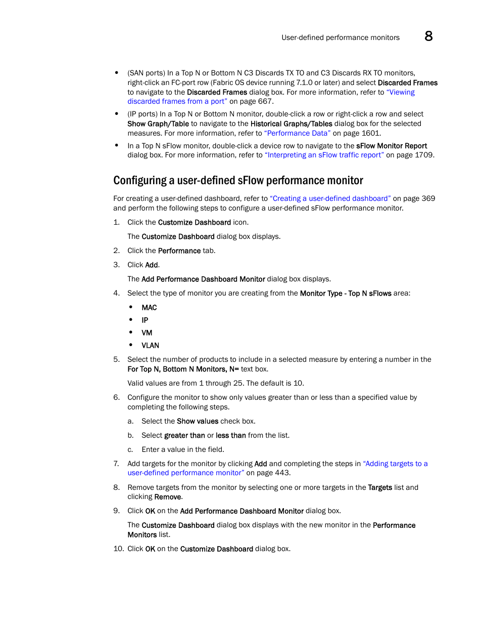 Configuring a user-defined sflow, Performance monitor | Brocade Network Advisor SAN + IP User Manual v12.3.0 User Manual | Page 519 / 2702