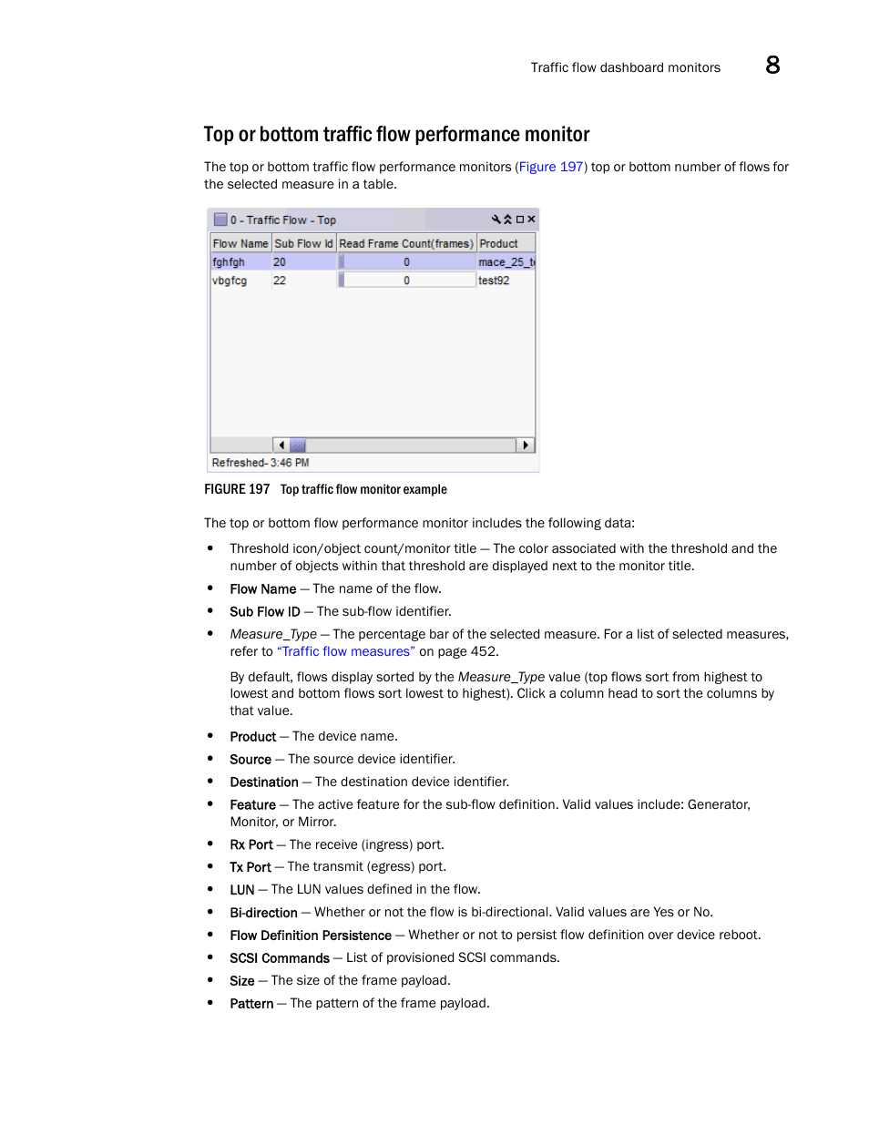 Top or bottom traffic flow performance monitor | Brocade Network Advisor SAN + IP User Manual v12.3.0 User Manual | Page 527 / 2702