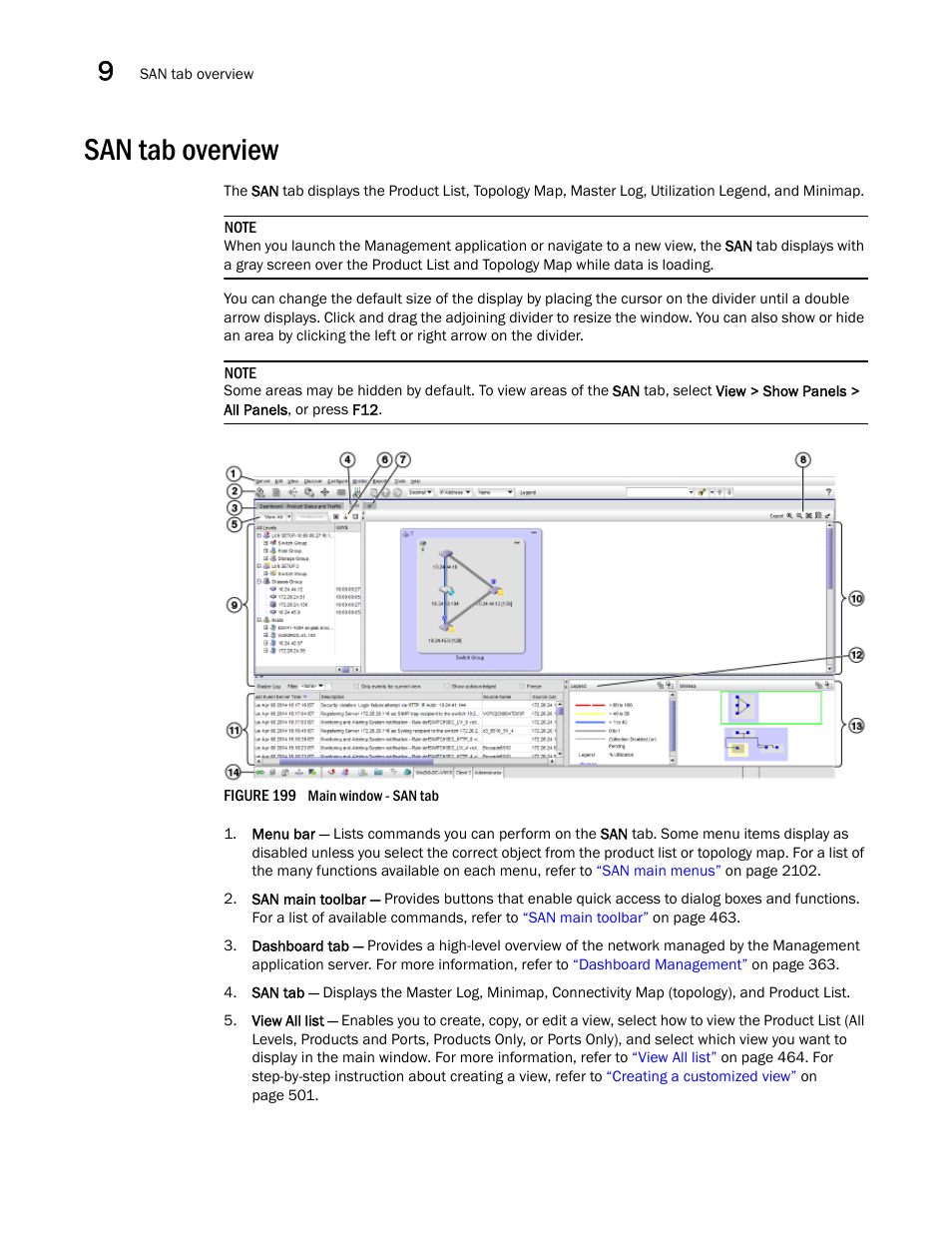 San tab overview | Brocade Network Advisor SAN + IP User Manual v12.3.0 User Manual | Page 534 / 2702