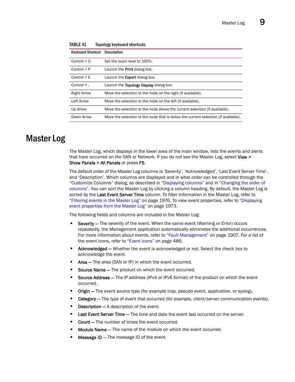 Master log | Brocade Network Advisor SAN + IP User Manual v12.3.0 User Manual | Page 549 / 2702